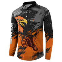 Custom MotoX Eagle Strike Motocross Button Sweatshirt with Rider Silhouette and Orange Grunge Design - Wonder Print Shop