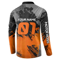 Custom MotoX Eagle Strike Motocross Button Sweatshirt with Rider Silhouette and Orange Grunge Design - Wonder Print Shop