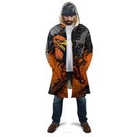 Custom MotoX Eagle Strike Motocross Cloak with Rider Silhouette and Orange Grunge Design - Wonder Print Shop