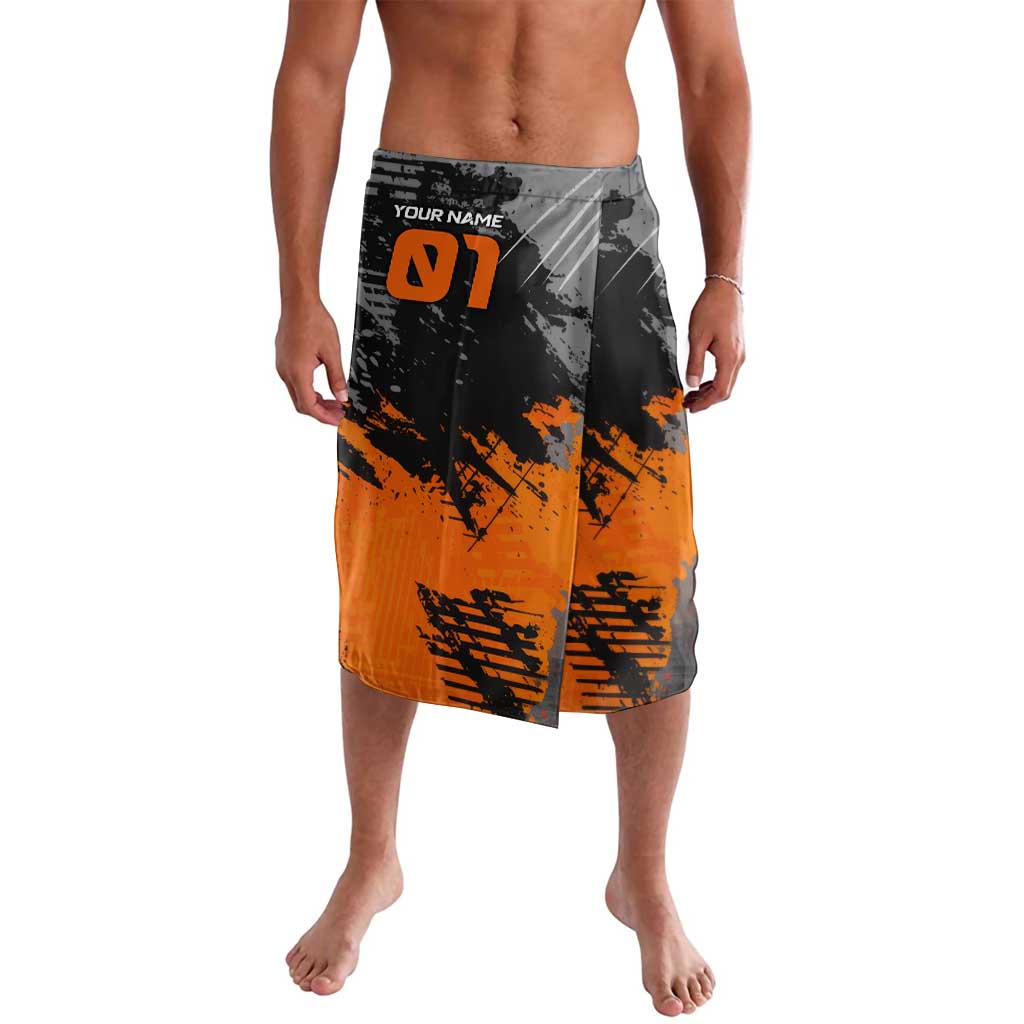 Custom MotoX Eagle Strike Motocross Lavalava with Rider Silhouette and Orange Grunge Design - Wonder Print Shop