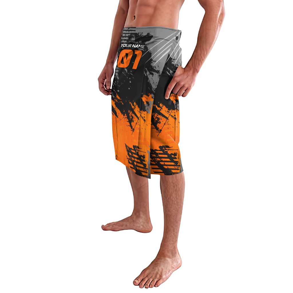 Custom MotoX Eagle Strike Motocross Lavalava with Rider Silhouette and Orange Grunge Design - Wonder Print Shop