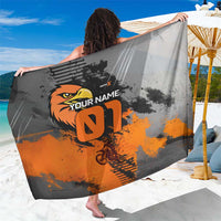 Custom MotoX Eagle Strike Motocross Sarong with Rider Silhouette and Orange Grunge Design - Wonder Print Shop