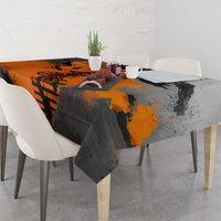 Custom MotoX Eagle Strike Motocross Tablecloth with Rider Silhouette and Orange Grunge Design - Wonder Print Shop