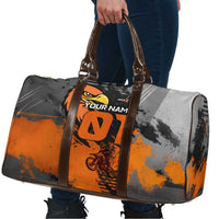 Custom MotoX Eagle Strike Motocross Travel Bag with Rider Silhouette and Orange Grunge Design - Wonder Print Shop