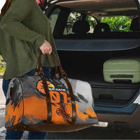 Custom MotoX Eagle Strike Motocross Travel Bag with Rider Silhouette and Orange Grunge Design - Wonder Print Shop