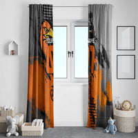 Custom MotoX Eagle Strike Motocross Window Curtain with Rider Silhouette and Orange Grunge Design - Wonder Print Shop