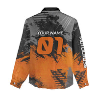 Custom MotoX Eagle Strike Motocross Women Casual Shirt with Rider Silhouette and Orange Grunge Design - Wonder Print Shop