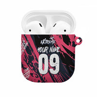 Custom Extreme Motocross Pink AirPods Case with Bold Tire Track Graphics - Wonder Print Shop