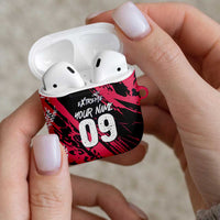 Custom Extreme Motocross Pink AirPods Case with Bold Tire Track Graphics - Wonder Print Shop
