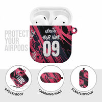 Custom Extreme Motocross Pink AirPods Case with Bold Tire Track Graphics - Wonder Print Shop