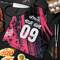 Custom Extreme Motocross Pink Apron with Bold Tire Track Graphics - Wonder Print Shop