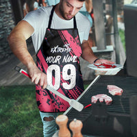 Custom Extreme Motocross Pink Apron with Bold Tire Track Graphics - Wonder Print Shop