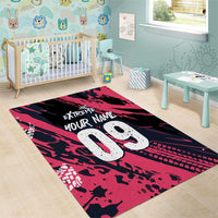 Custom Extreme Motocross Pink Area Rug with Bold Tire Track Graphics - Wonder Print Shop