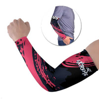 Custom Extreme Motocross Pink Arm Sleeves with Bold Tire Track Graphics - Wonder Print Shop