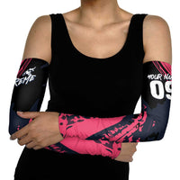 Custom Extreme Motocross Pink Arm Sleeves with Bold Tire Track Graphics - Wonder Print Shop