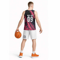 Custom Extreme Motocross Pink Basketball Jersey with Bold Tire Track Graphics - Wonder Print Shop