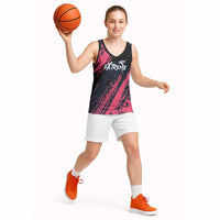 Custom Extreme Motocross Pink Basketball Jersey with Bold Tire Track Graphics - Wonder Print Shop