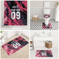Custom Extreme Motocross Pink Bathroom Set with Bold Tire Track Graphics - Wonder Print Shop