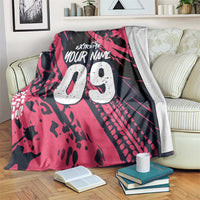 Custom Extreme Motocross Pink Blanket with Bold Tire Track Graphics - Wonder Print Shop