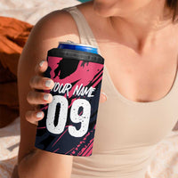 Custom Extreme Motocross Pink 4 in 1 Can Cooler Tumbler with Bold Tire Track Graphics - Wonder Print Shop