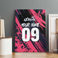 Custom Extreme Motocross Pink Canvas Wall Art with Bold Tire Track Graphics - Wonder Print Shop