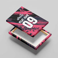 Custom Extreme Motocross Pink Canvas Wall Art with Bold Tire Track Graphics - Wonder Print Shop