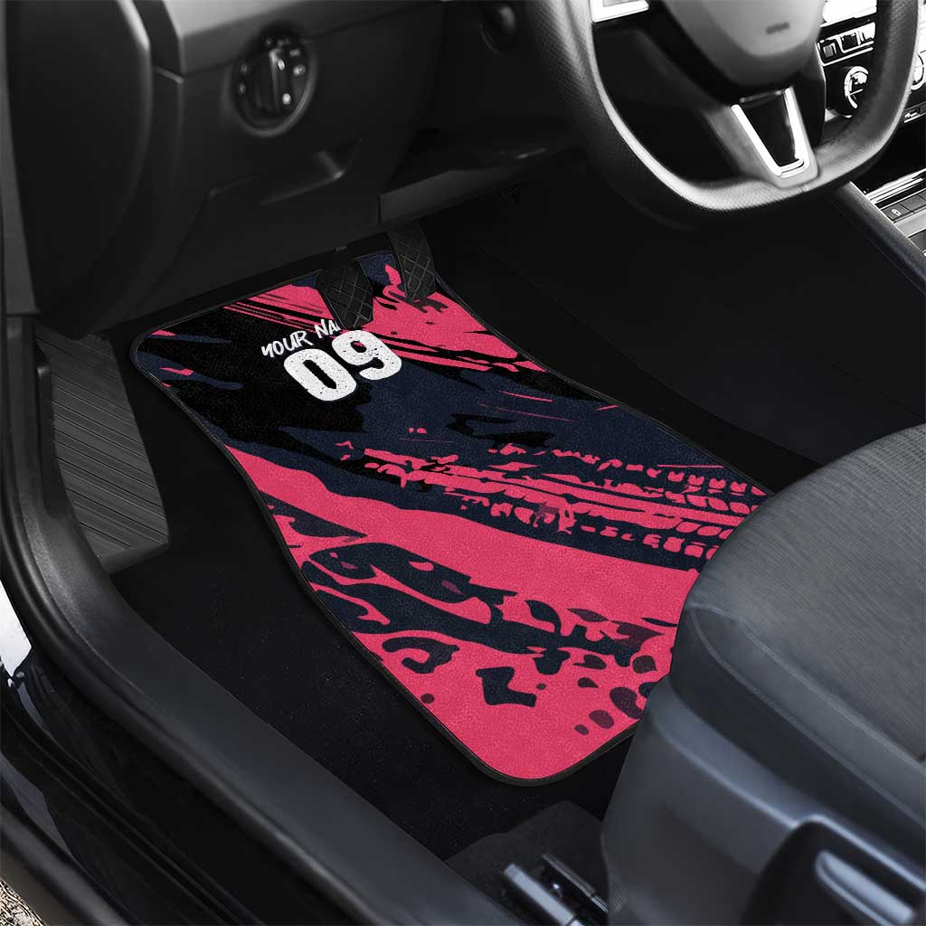 Custom Extreme Motocross Pink Car Mats with Bold Tire Track Graphics - Wonder Print Shop