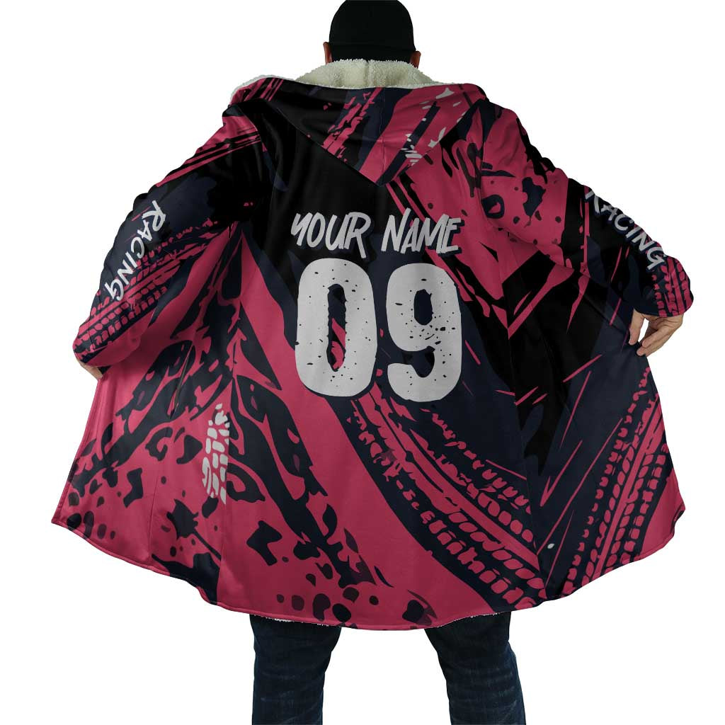 Custom Extreme Motocross Pink Cloak with Bold Tire Track Graphics - Wonder Print Shop