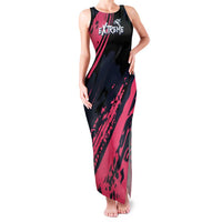 Custom Extreme Motocross Pink Family Matching Tank Maxi Dress and Hawaiian Shirt with Bold Tire Track Graphics - Wonder Print Shop