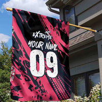 Custom Extreme Motocross Pink Garden Flag with Bold Tire Track Graphics - Wonder Print Shop
