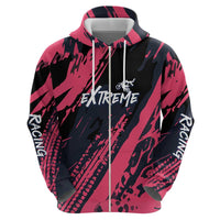 Custom Extreme Motocross Pink Hoodie with Bold Tire Track Graphics - Wonder Print Shop