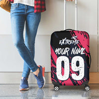 Custom Extreme Motocross Pink Luggage Cover with Bold Tire Track Graphics - Wonder Print Shop