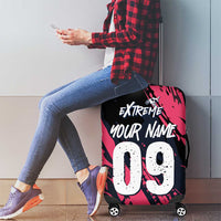 Custom Extreme Motocross Pink Luggage Cover with Bold Tire Track Graphics - Wonder Print Shop