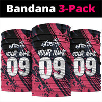 Custom Extreme Motocross Pink Neck Gaiter with Bold Tire Track Graphics - Wonder Print Shop