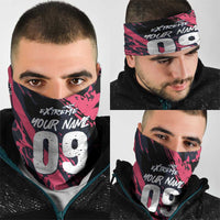 Custom Extreme Motocross Pink Neck Gaiter with Bold Tire Track Graphics - Wonder Print Shop