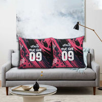 Custom Extreme Motocross Pink Pillow Cover with Bold Tire Track Graphics - Wonder Print Shop