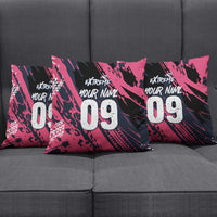 Custom Extreme Motocross Pink Pillow Cover with Bold Tire Track Graphics - Wonder Print Shop