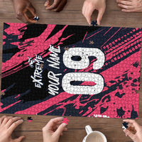 Custom Extreme Motocross Pink Puzzle with Bold Tire Track Graphics - Wonder Print Shop