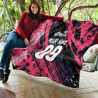 Custom Extreme Motocross Pink Quilt with Bold Tire Track Graphics - Wonder Print Shop