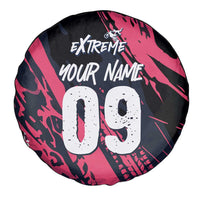 Custom Extreme Motocross Pink Spare Tire Cover with Bold Tire Track Graphics - Wonder Print Shop