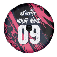 Custom Extreme Motocross Pink Spare Tire Cover with Bold Tire Track Graphics - Wonder Print Shop