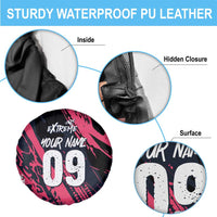 Custom Extreme Motocross Pink Spare Tire Cover with Bold Tire Track Graphics - Wonder Print Shop