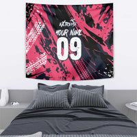 Custom Extreme Motocross Pink Tapestry with Bold Tire Track Graphics - Wonder Print Shop
