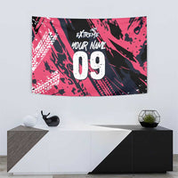 Custom Extreme Motocross Pink Tapestry with Bold Tire Track Graphics - Wonder Print Shop