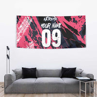 Custom Extreme Motocross Pink Tapestry with Bold Tire Track Graphics - Wonder Print Shop