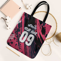 Custom Extreme Motocross Pink Tote Bag with Bold Tire Track Graphics - Wonder Print Shop