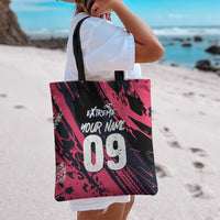 Custom Extreme Motocross Pink Tote Bag with Bold Tire Track Graphics - Wonder Print Shop