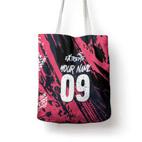 Custom Extreme Motocross Pink Tote Bag with Bold Tire Track Graphics - Wonder Print Shop