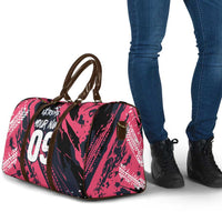Custom Extreme Motocross Pink Travel Bag with Bold Tire Track Graphics - Wonder Print Shop