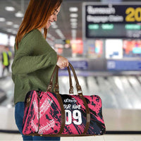 Custom Extreme Motocross Pink Travel Bag with Bold Tire Track Graphics - Wonder Print Shop